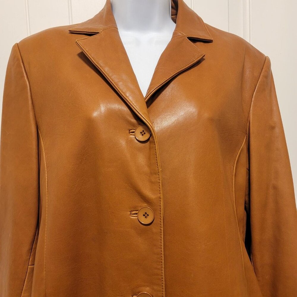 Vintage Lobi Lobi Brown Genuine Leather Blazer Jacket Women's Large